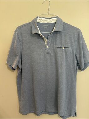 Saks Fifth Avenue Men's Heathered Slate Blue Polo